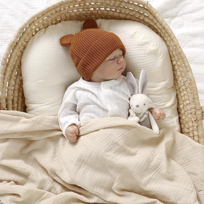 Hadetoto Cotton Baby Beanie Winter Knitted Hat - Image 4