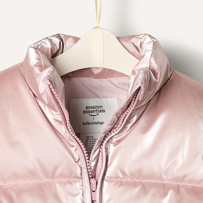 Amazon Essentials x Sofia Grainge Toddler and Baby Girls' Taffeta Puffer Jacket - Image 5
