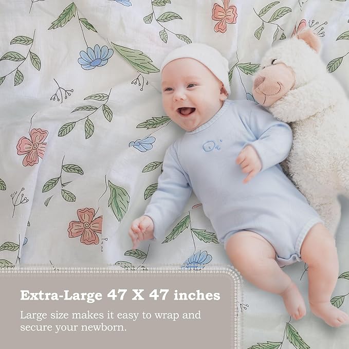 Moonybaby Muslin Swaddle Blankets 2-Pack, 100% Cotton, Oeko-TEX Standard 100 - Image 5