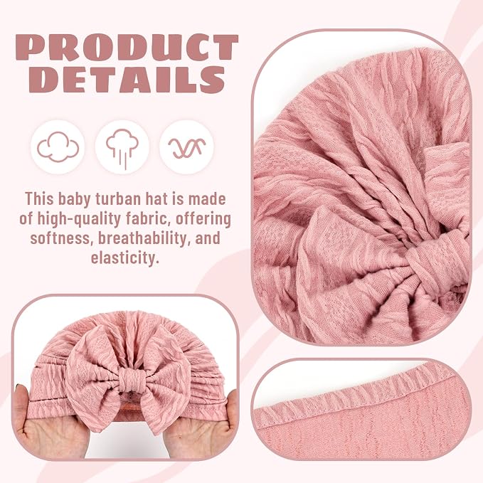 Cinaci 4 Pieces Baby Girls Turban Hats - Image 3