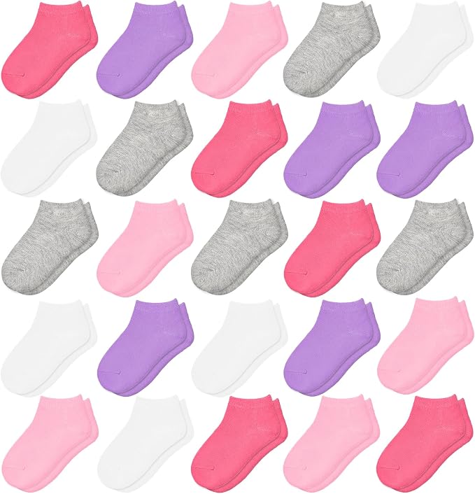 25 Pairs Toddler Girls Ankle Socks Soft Low Cut by SPTRAMLE