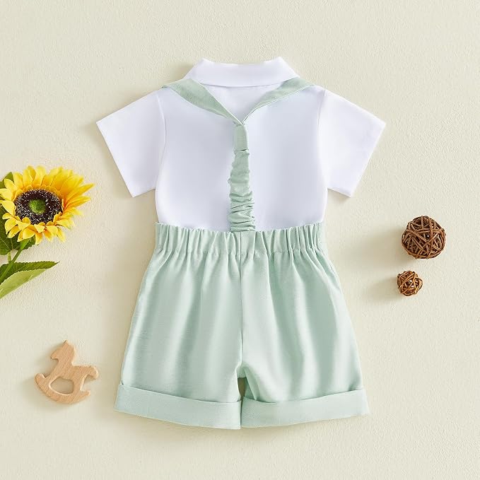 PUHHAPIEY Baby Boy Gentleman Wedding Outfit Dress Romper Suspender Pants | 0 3 - Image 5