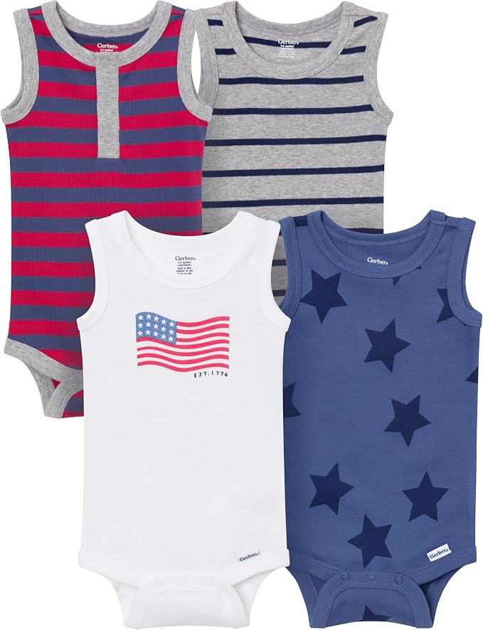 Gerber Baby Boys Multi-Pack Sleeveless Onesies Bodysuit by Gerber