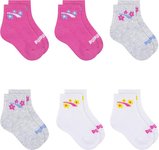 PUMA Unisex Baby 6-pack Infant Anklet Socks, Extra Cushion & Comfort-toe by PUMA