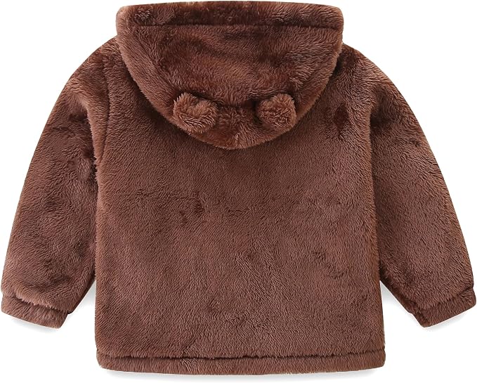 Newborn Infant Baby Boys Girls Cartoon Fleece Hooded Jacket Coat - Image 3