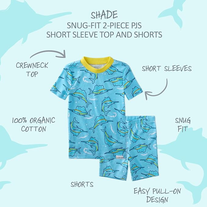 Butterblu Shade Snug-fit 2-Piece Short Sleeve PJs 100% Organic Cotton - Image 2