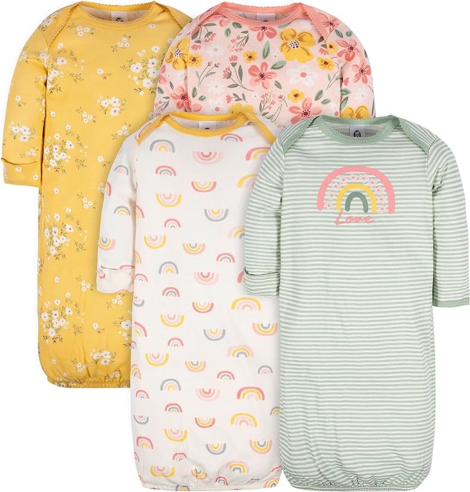 Gerber Baby Girls' 4-pack Sleeper Gown by Gerber