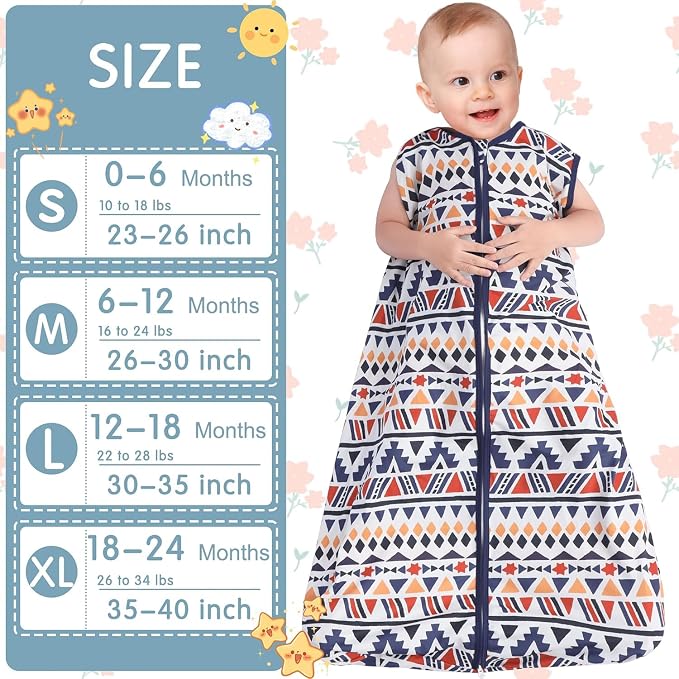 BSTOPPT 3 Pack Baby Sleep Sack 100% Rayon Cotton Baby Sleeping Bag 2-Way Zipper - Image 6
