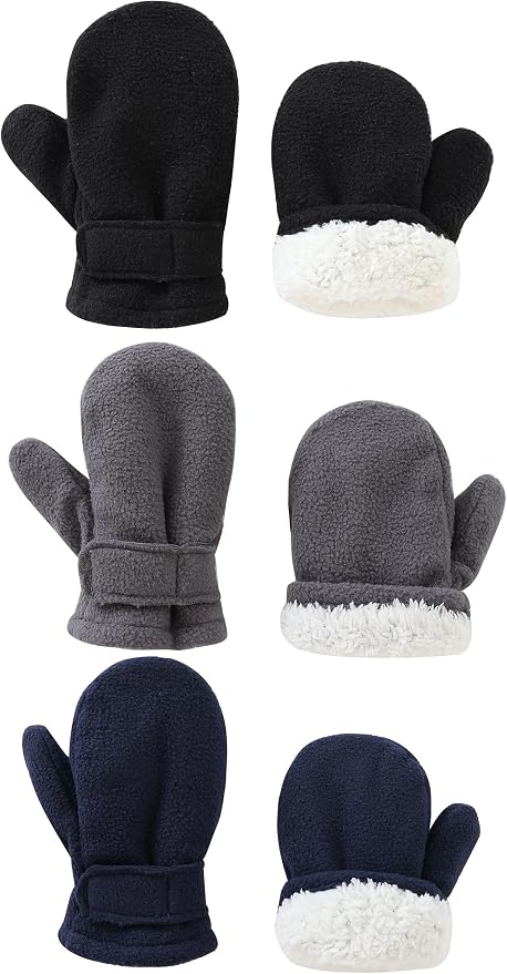 YMYDYFC 3Pack Baby Toddler Mittens Boy&Girl Winter Gloves Kids Warm Mittens by YMYDYFC