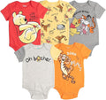 Disney Baby 5-Pack Short Sleeve Bodysuits Newborn to Infant by Disney