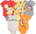 Disney Baby 5-Pack Short Sleeve Bodysuits Newborn to Infant by Disney