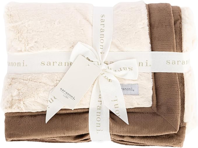 Saranoni Luxury Kids Blanket Plush Teen Blanket Soft Ivory Gingersnap 40x60 | by SaranoniLuxuryBlankets