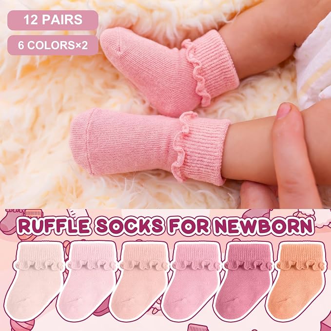 Toulite 12 Pair Preemie Newborn Baby Socks - Image 3