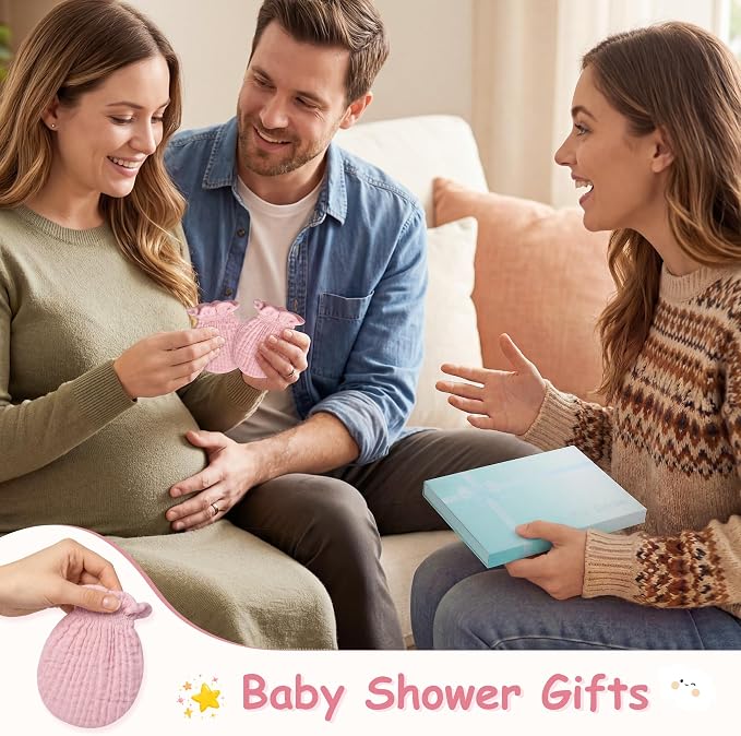 Pro Goleem Muslin Baby Mittens for Newborn, 100% Cotton No Scratch Soft - Image 8