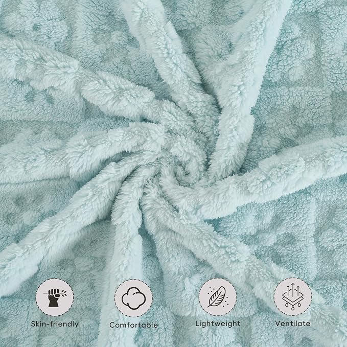5 Pcs Baby Blanket Flower Checkerboard Ultra Soft Gift-Ready Plush - Image 4