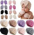 8 Sets Newborn Baby Girl Bow Hats and Mittens Turban Beanies 0-3M | Cotton by AHDSGJH