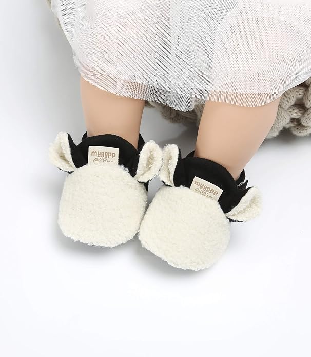 Ohwawadi Infant Baby Boys Girls Slippers Cozy Fleece Booties Soft Bottom Warm - Image 2