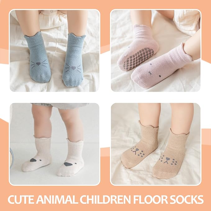 TRUEHAN 5 Pairs Toddler Non Slip Socks - Image 8
