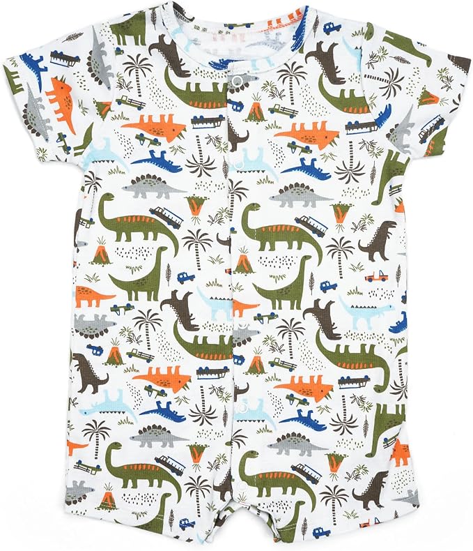 3-Pack 100% Cotton Baby Boy Rompers, 0-24Months Short Sleeve Toddler Romper - Image 7