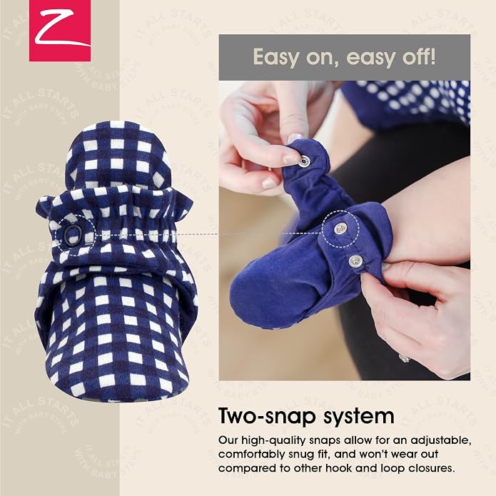 Zutano Unisex Organic Cotton Baby Booties, Stay-On and Non-Slip, Newborn to - Image 3