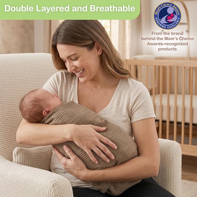 100% Organic Cotton 3 PK Baby Swaddle Blanket Girl Gift 38x40 in | Oeko-TEX - Image 2