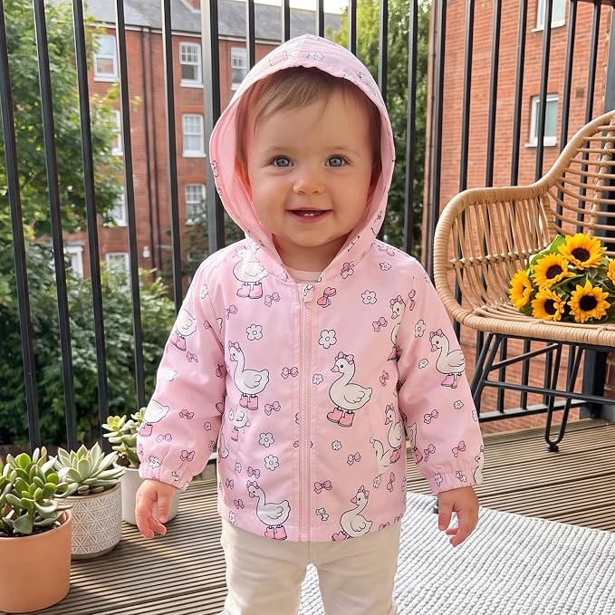 Toddler Baby Girl Outfit Printed Long Sleeve Hooded Sweatshirt Fall Jacket - Image 2