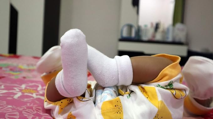 RATIVE Newborn Baby Socks 0-6, 6-12 Months Terry Turn Cuff Socks - Image 3