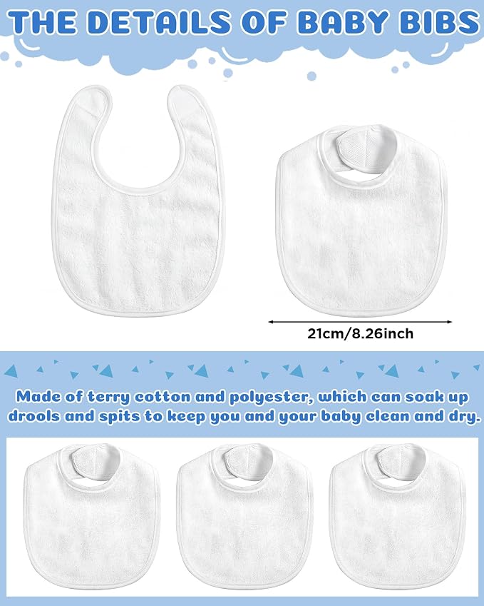 JaGely 30 Pack Baby Muslin Bandana Bibs Multicolor Solid Unisex Waterproof - Image 2