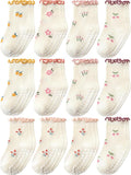 Baby Toddler Girls Socks Grip Ruffle Non Slip Kids Cotton 12 Pack Socks | by Aroveea