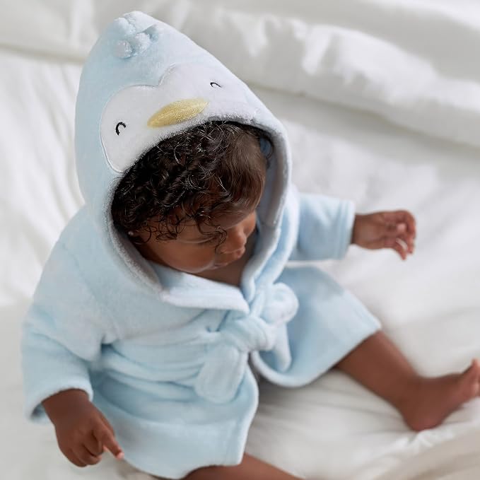 Gerber Baby Boys & Girls Plushy Soft Hooded Animal Character Bathrobe - Image 2