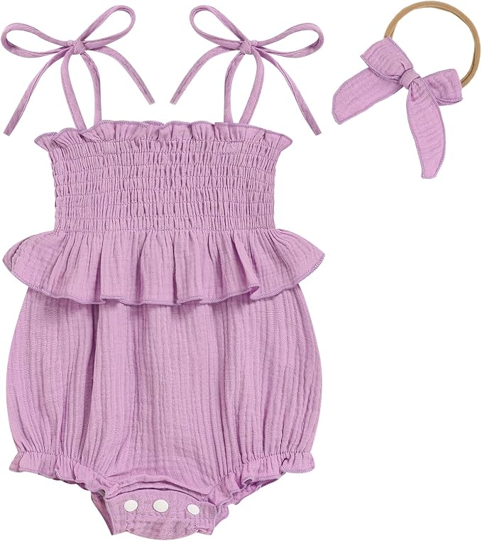 Baby Girl Romper Ruffle Newborn Girl Bodysuit Jumpsuit Baby Girl Clothes Outfit by ZOELNIC