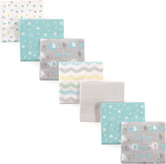Luvable Friends Unisex Baby Cotton Flannel Receiving Blankets, Basic Elephant by Luvable+Friends