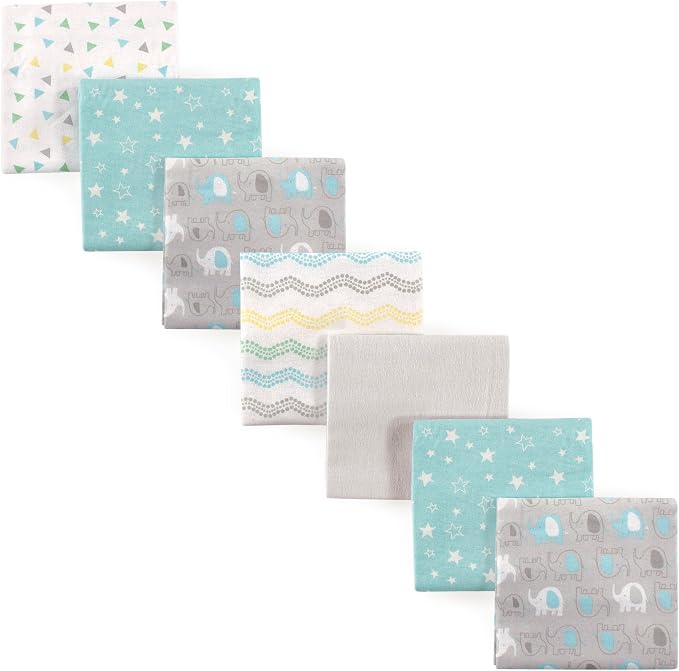 Luvable Friends Unisex Baby Cotton Flannel Receiving Blankets, Basic Elephant - Image 2