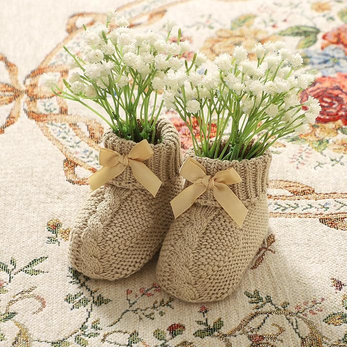 Baby Booties Newborn 100% Cotton Cozy Knit First Shoes | Soft Cute Shower Gift - Image 3