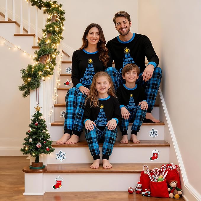 Awoscut Family Christmas Pajamas Matching Pajamas for Family, Xmas PJs Sets Holiday Sleepwear