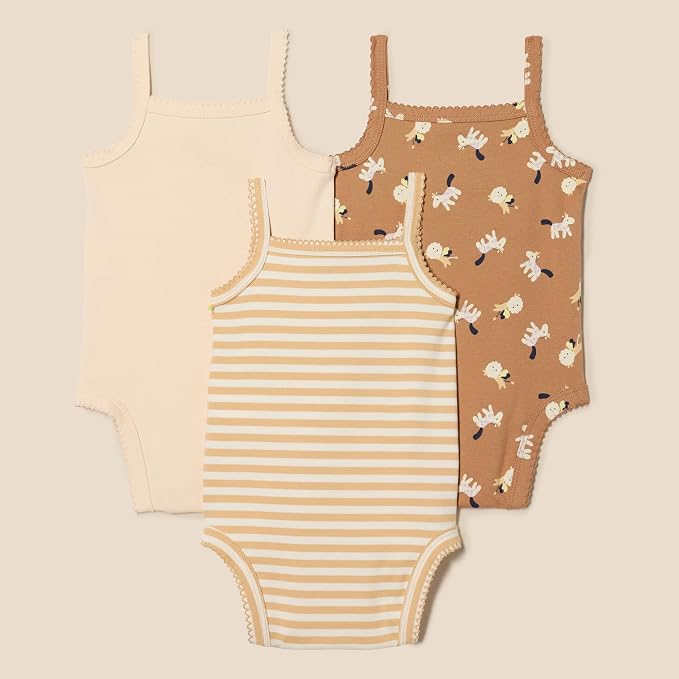 Amazon Essentials Baby Girls' Cotton Sleeveless Bodysuits, Baby Clothes - Image 2