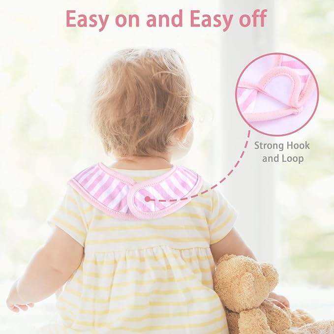 6 Pack Baby Bibs for Drooling and Teething Soft Cotton Absorbent - Image 6