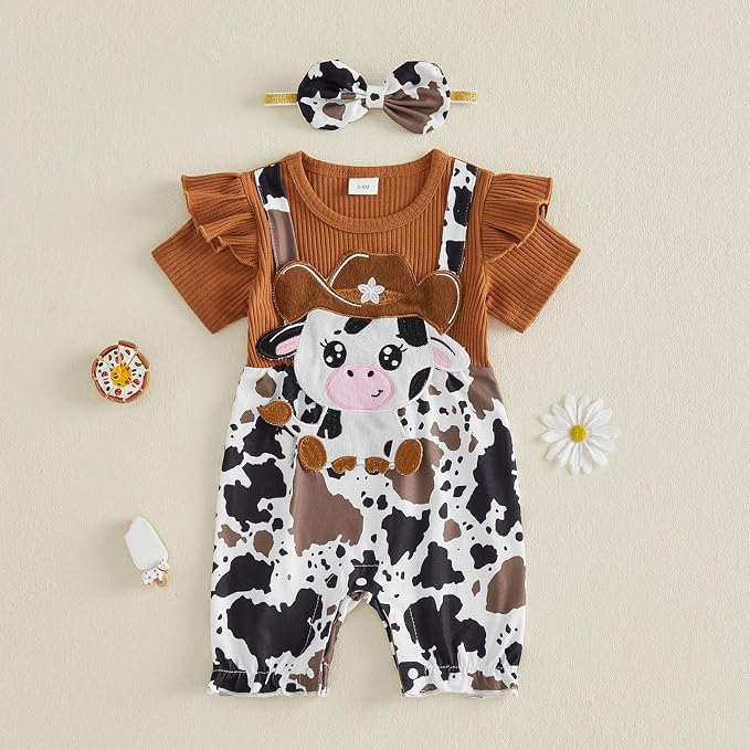 YINGISFITM Newborn Baby Girl Summer Clothes Short Sleeve Bubble Romper Bow - Image 5