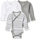 HonestBaby Baby 3-pack Long Sleeve Side-snap Kimono Bodysuits Organic Cotton by HonestBaby