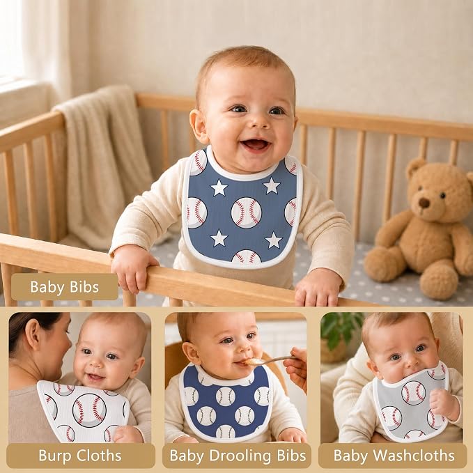 Baby Bibs for Baby Boys Girls 6-Pack - Image 4