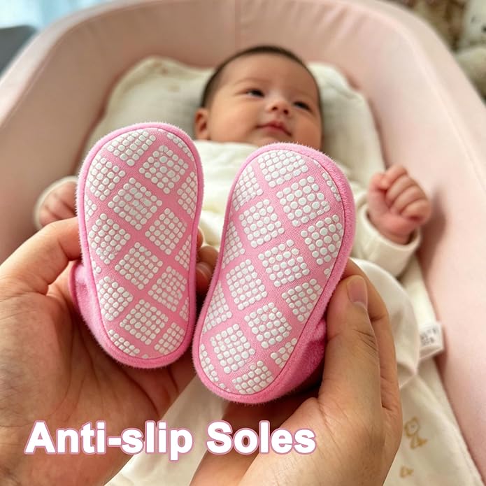 Baby Booties Fleece Unisex Non-Slip Shoes First Walkers 0-18 Months - Image 3