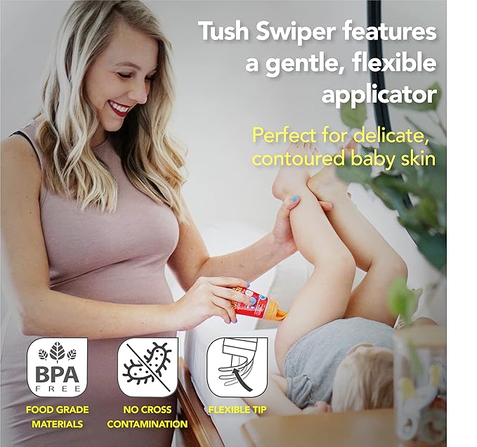 Eli & Ali Tush Swiper - Diaper Rash Cream & Butt Paste Applicator - Universal Fit for Most Diaper Creams | Mess-Free & Hygienic Alternative to Cream Spatula - Carry Less Baby Gear - Grey, 2 Pack
