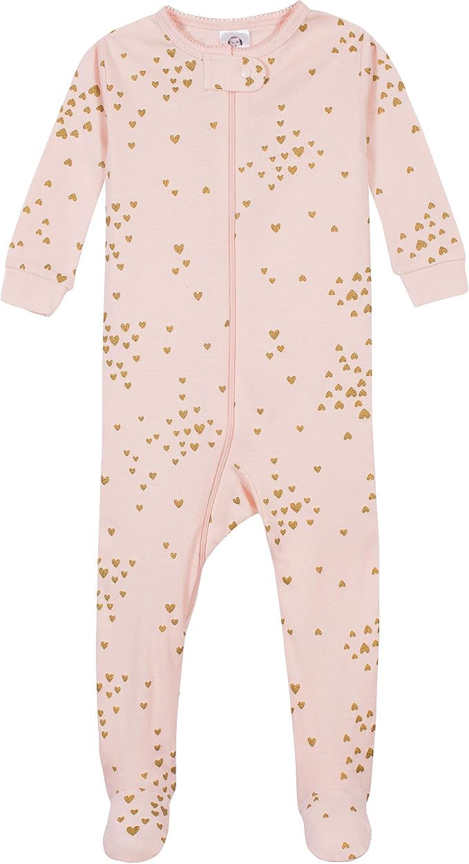 Gerber Baby Girls 4-pack Footed Pajamas - Image 2
