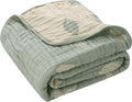 Botanical Muslin Baby Blanket, Organic Cotton Blend | 43x43 Inches, Reversible by HardNok