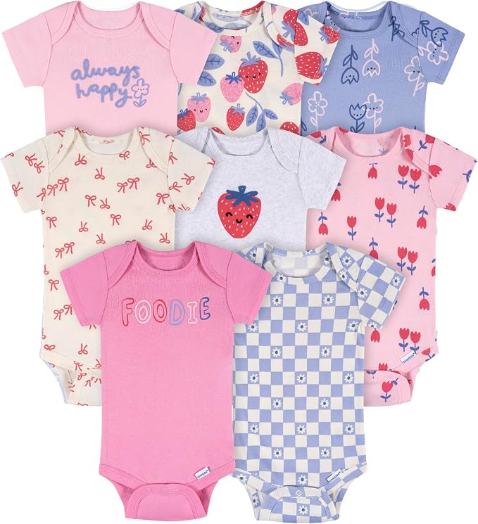 Onesies Brand Baby Girls' 8-pack Short Sleeve Mix & Match Bodysuits by OnesiesBrand
