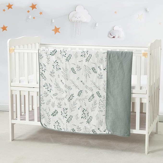 CREVENT 40''X40'' 100% Organic Cotton Muslin Baby Blanket - Image 2