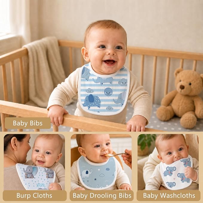 Baby Bibs for Baby Boys Girls 6-Pack - Image 3
