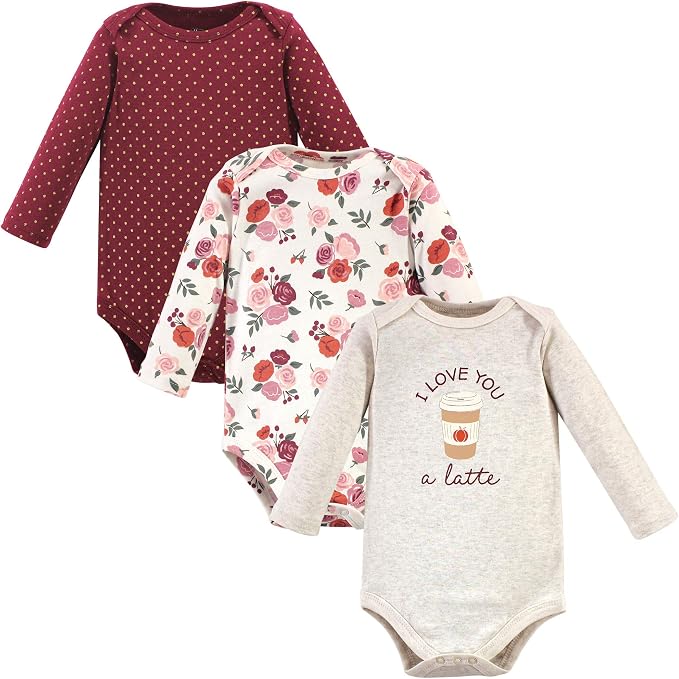 Hudson Baby Baby Girls' Cotton Long-sleeve Bodysuits 3-pack by HudsonBaby