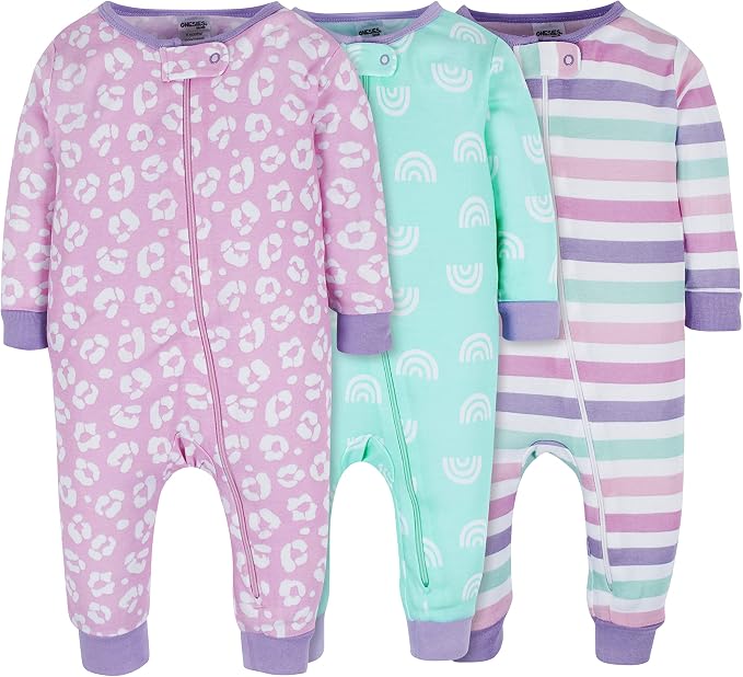 Onesies Brand Baby Girls 3-Pack Snug Fit One Piece Cotton Pajamas by OnesiesBrand