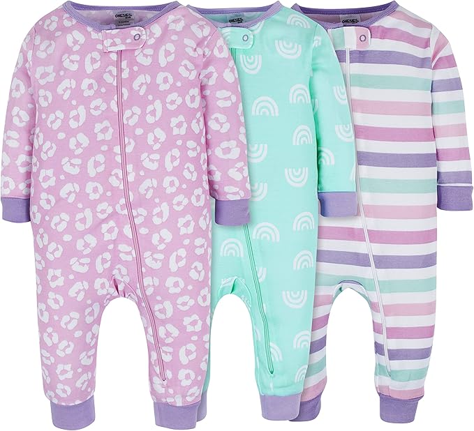 Onesies Brand Baby Girls 3-Pack Snug Fit One Piece Cotton Pajamas by OnesiesBrand